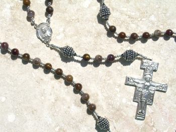 Pietersite Rosary with San Damiano Crucifix