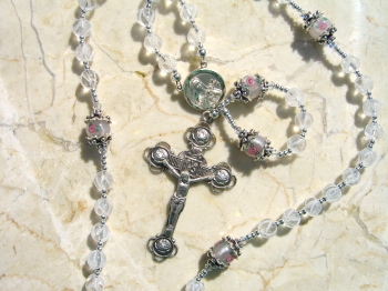 Saint Therese Little Flower Beaded Rosary