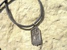 Vintage Bronze Saint Christopher Leather Pendant